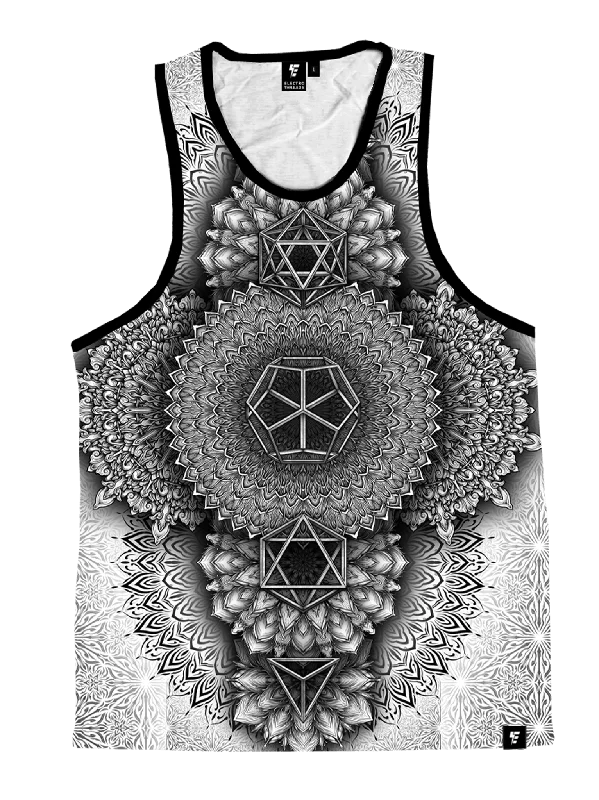 Platonic Mandala White Unisex Tank Top cherry red tank