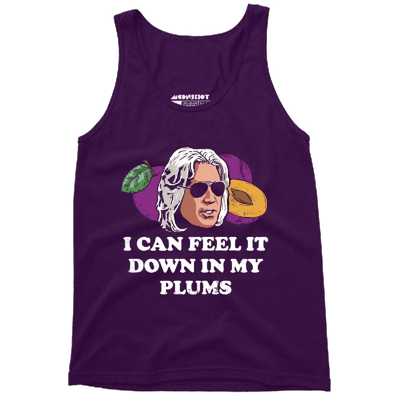 I Can Feel it Down in My Plums - Unisex Tank Top lemon yellow tank