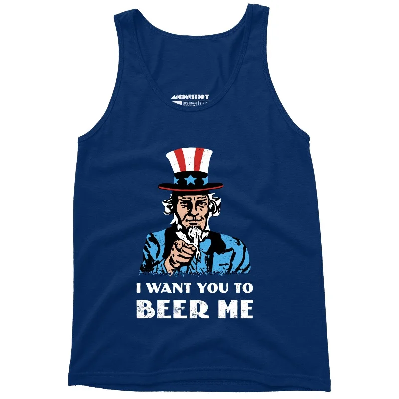 I Want You To Beer Me - Unisex Tank Top lightweight tank top
