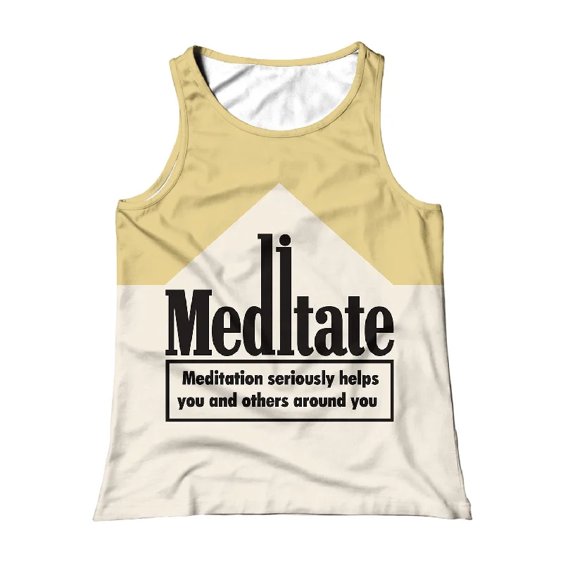 Meditate All Over Print Unisex Tank Top loose fit tank