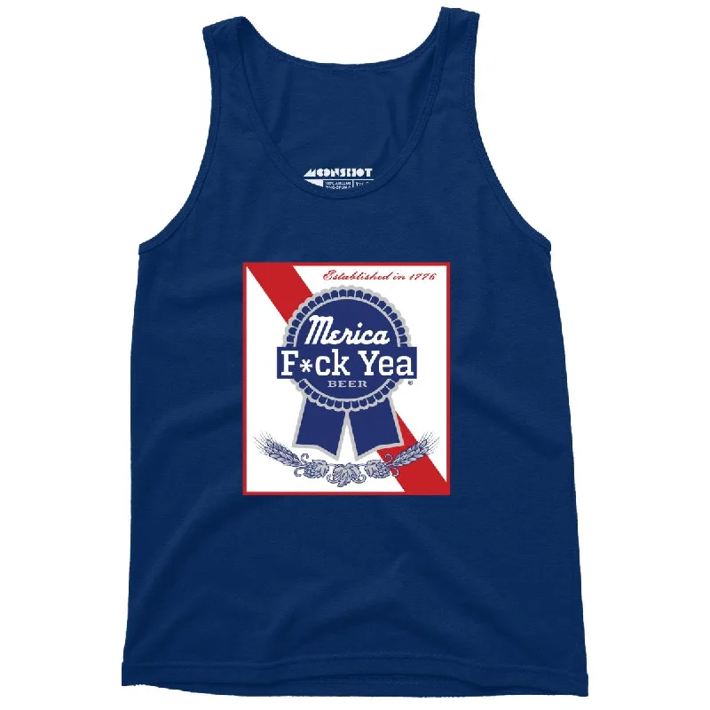 Merica F*ck Yea Beer - Unisex Tank Top cropped tank top