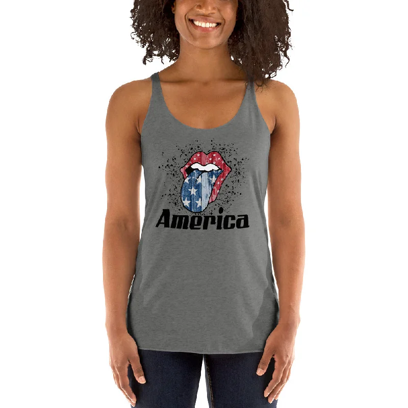 Patriotic Tank Top Merica Shirt For Women neon tank top