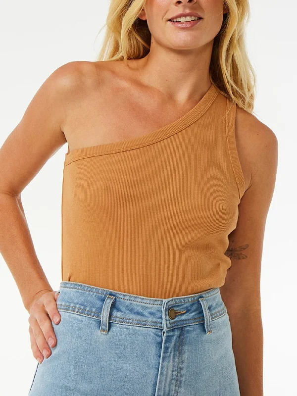 Asymmetrical Ribbed Tank Top breathable tank top