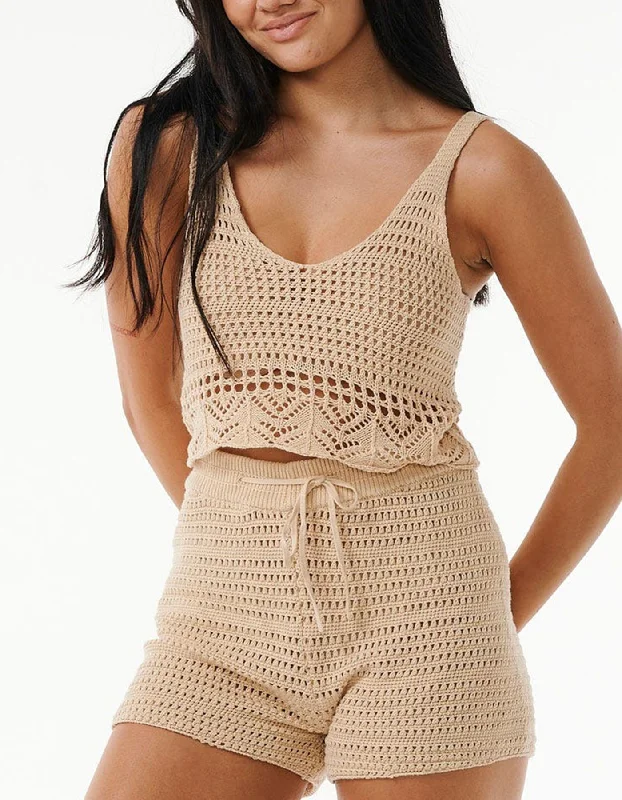 Sea of Dreams Crochet Tank Top black tank top