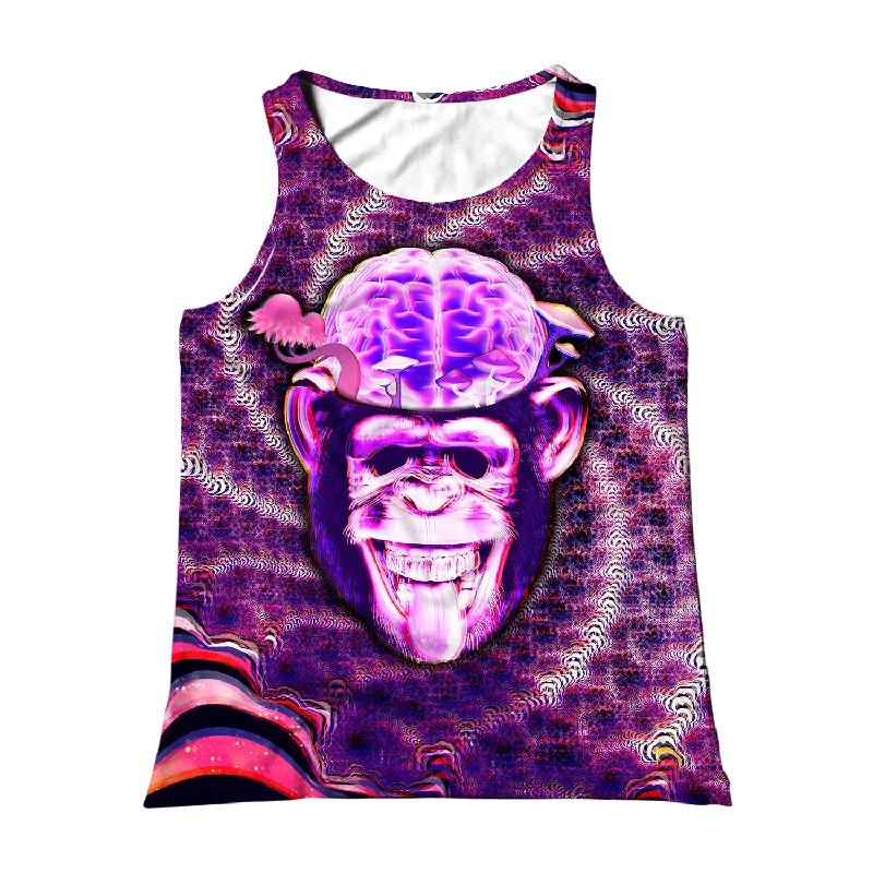 Ston~ Ape Brain All Over Print Unisex Tank Top casual tank top