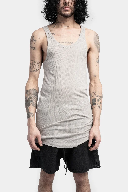 T1B - Lightweight rib tank, Light grey object dyed chic tank top