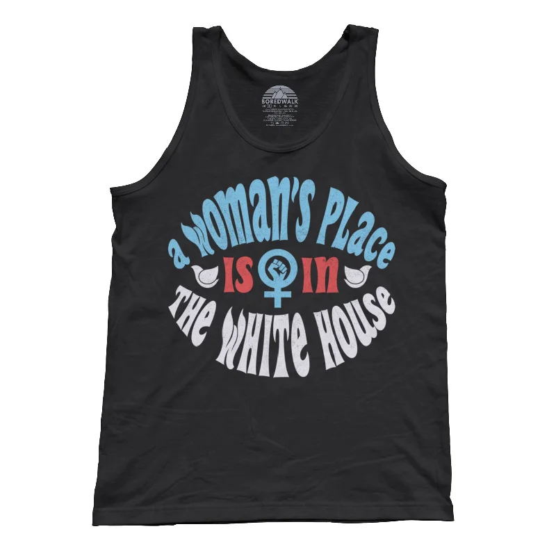 Unisex A Woman's Place is in The White House Tank Top lime green tank