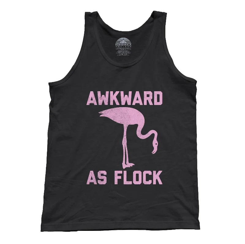 Unisex Awkward as Flock Flamingo Tank Top summer tank top