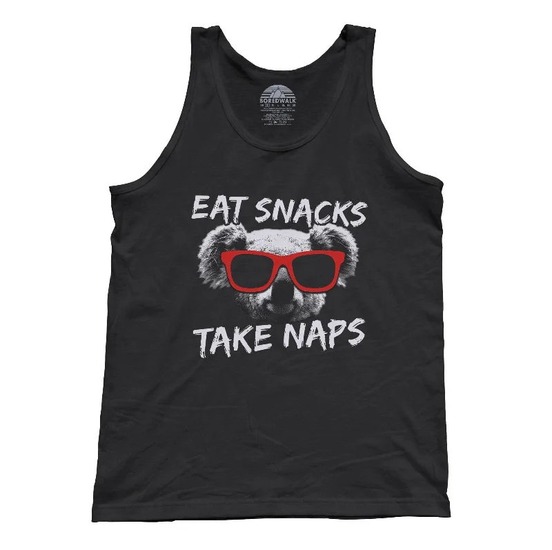 Unisex Eat Snacks Take Naps Koala Tank Top crew neck tank