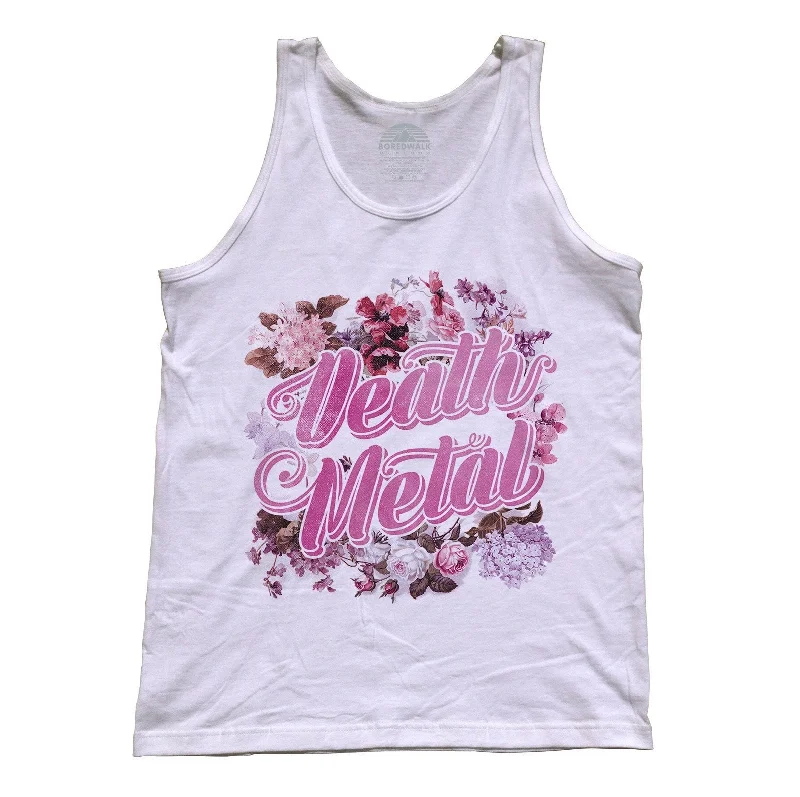 Unisex Funny Floral Death Metal Tank Top ribbed tank top