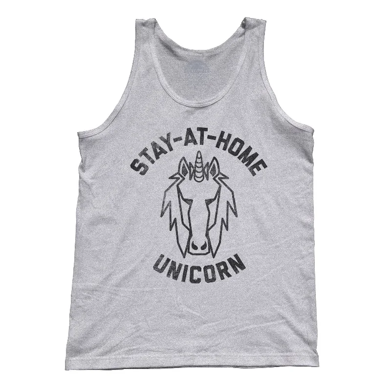 Unisex Stay at Home Unicorn Tank Top fitted tank top