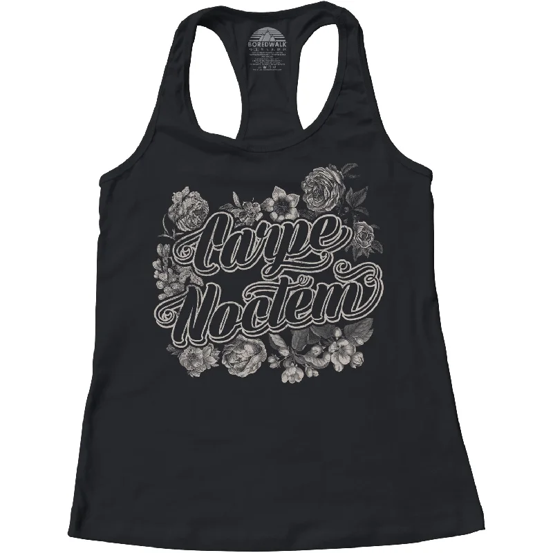 Women's Carpe Noctem Racerback Tank Top sage tank top