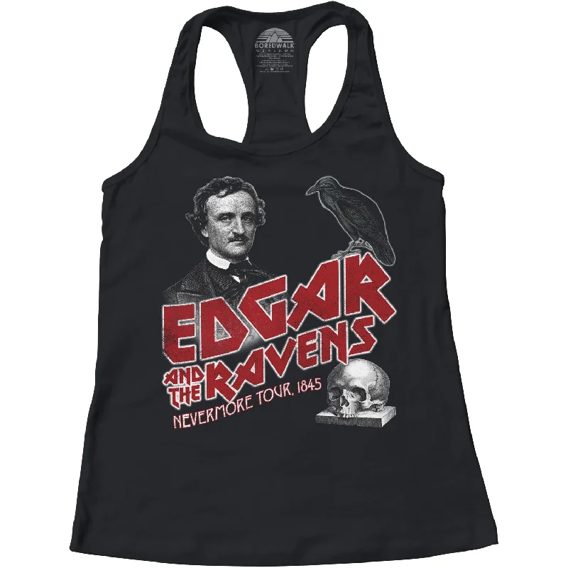Women's Edgar and the Ravens Nevermore Tour Edgar Allan Poe Racerback Tank Top yoga tank top