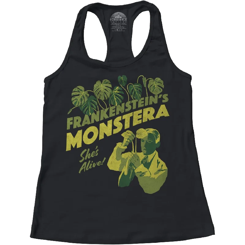 Women's Frankenstein's Monstera Racerback Tank Top lounge tank top