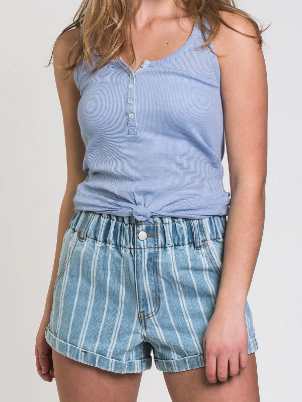 HARLOW HENLEY RIB TANK - CLEARANCE open back tank