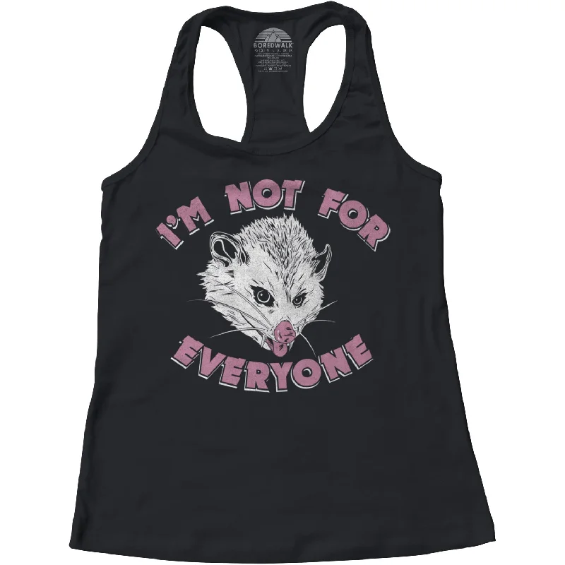 Women's I'm Not For Everyone Opossum Racerback Tank Top black tank top