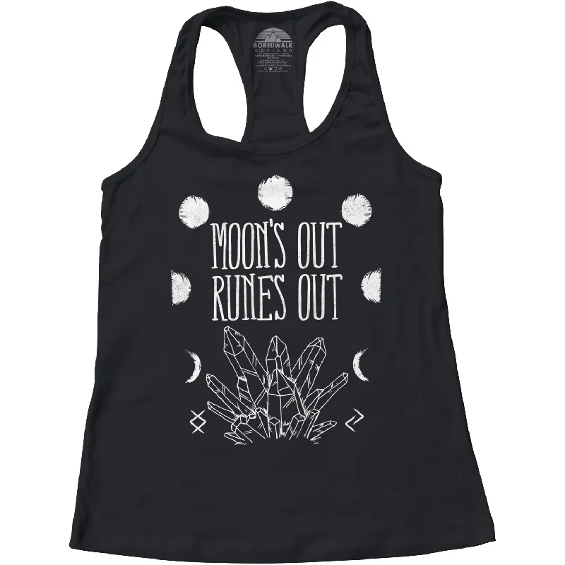 Women's Moon's Out Runes Out Racerback Tank Top essential tank top