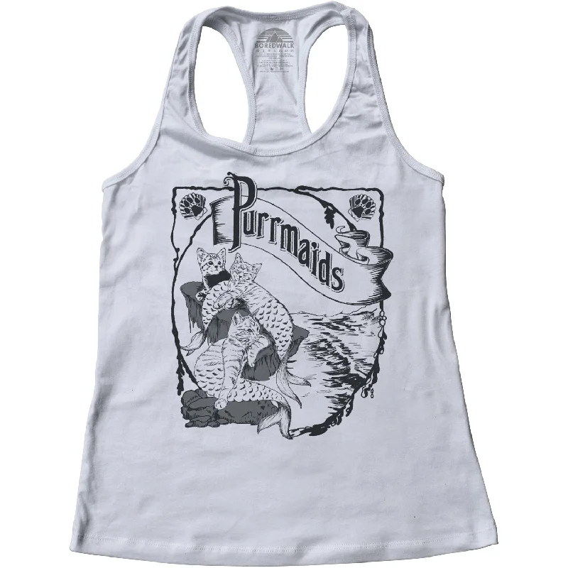 Women's Purrmaids Racerback Tank Top cotton tank top
