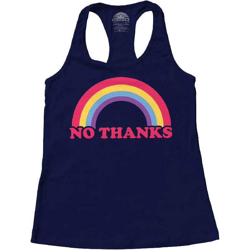 Women's Rainbow No Thanks Racerback Tank Top mesh tank top