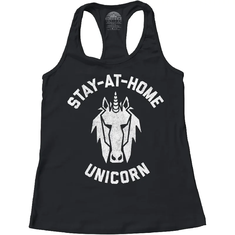 Women's Stay at Home Unicorn Racerback Tank Top crossback tank top