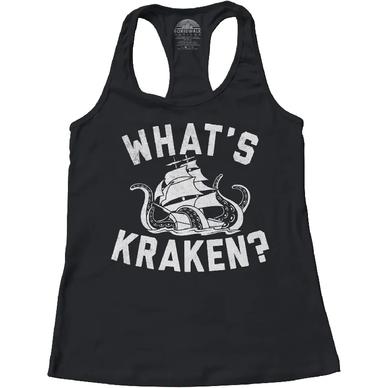 Women's What's Kraken Sea Monster Racerback Tank Top sequin tank top